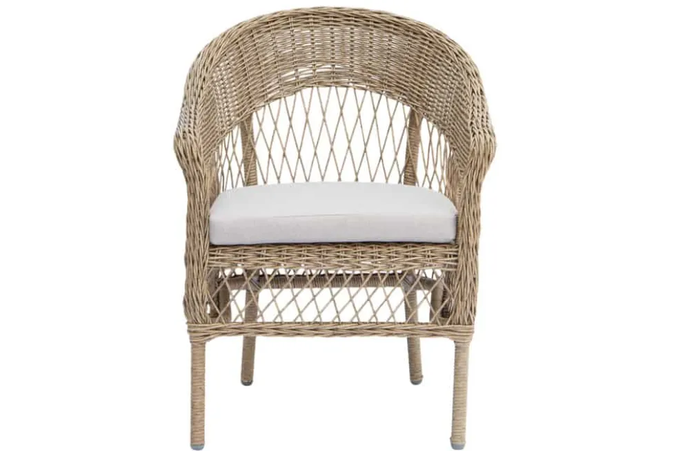 In- und Outdoor Garten-Set ELYSEE natur taupe Polyrattan Aluminium inkl. Tisch Kissen