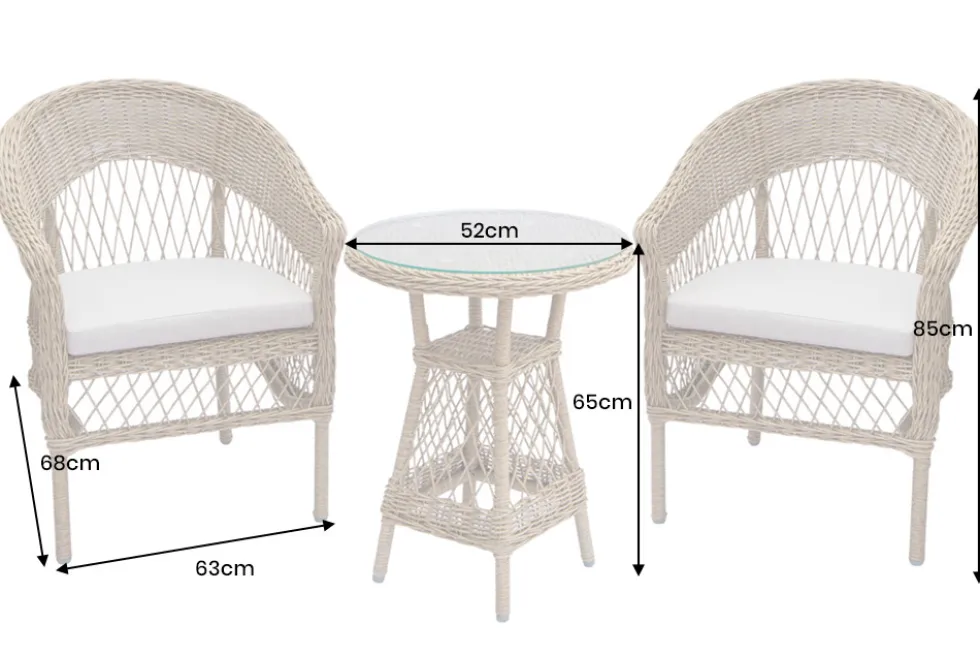 In- und Outdoor Garten-Set ELYSEE natur taupe Polyrattan Aluminium inkl. Tisch Kissen