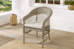 In- und Outdoor Garten-Set ELYSEE natur taupe Polyrattan Aluminium inkl. Tisch Kissen