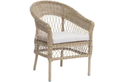 In- und Outdoor Garten-Set ELYSEE natur taupe Polyrattan Aluminium inkl. Tisch Kissen
