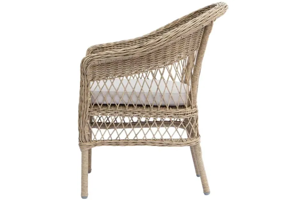 In- und Outdoor Garten-Set ELYSEE natur taupe Polyrattan Aluminium inkl. Tisch Kissen