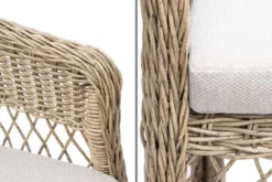 In- und Outdoor Garten-Set ELYSEE natur taupe Polyrattan Aluminium inkl. Tisch Kissen