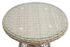 In- und Outdoor Garten-Set ELYSEE natur grau Polyrattan Aluminium inkl. Tisch Kissen