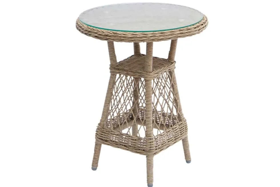 In- und Outdoor Garten-Set ELYSEE natur grau Polyrattan Aluminium inkl. Tisch Kissen