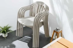 In- und Outdoor Gartenstuhl STUDIO ITALIA taupe stapelbar wetterfest