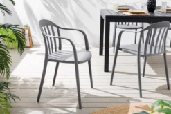 In- und Outdoor Gartenstuhl STUDIO ITALIA anthrazit stapelbar wetterfest