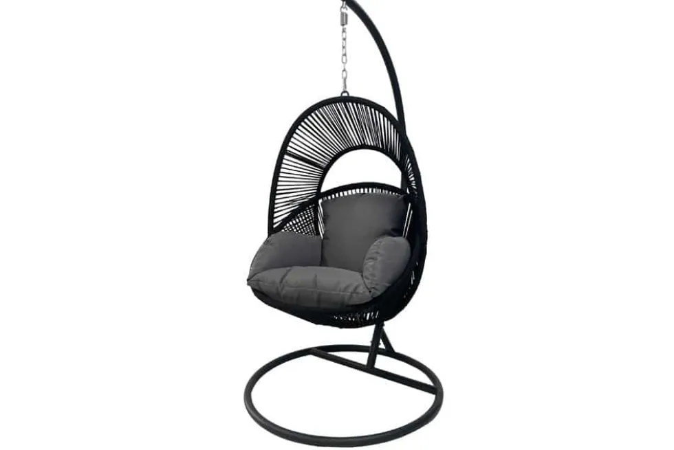 In- und Outdoor Hängesessel AIR ROPE anthrazit schwarz inkl. Kissen