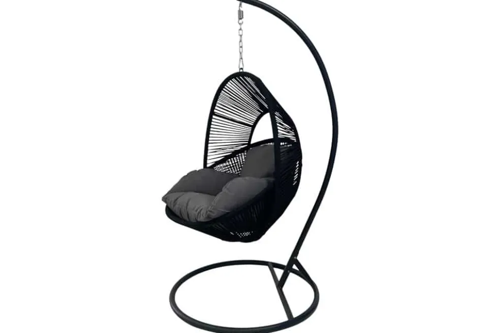 In- und Outdoor Hängesessel AIR ROPE anthrazit schwarz inkl. Kissen