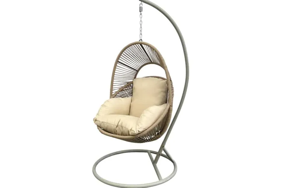 In- und Outdoor Hängesessel AIR ROPE beige greige inkl. Kissen