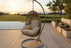 In- und Outdoor Hängesessel AIR ROPE beige greige inkl. Kissen