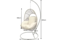 In- und Outdoor Hängesessel AIR ROPE beige greige inkl. Kissen