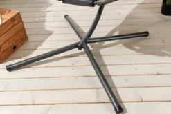 In- und Outdoor Hängesessel IBIZA anthrazit Rattan mit Gestell wetterfest inkl. Kissen