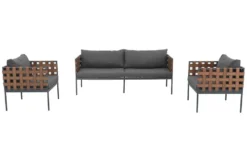 In- und Outdoor Lounge-Sessel UNIQUE 70cm schwarz braun grau Aluminium inkl. Kissen