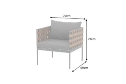 In- und Outdoor Lounge-Sessel UNIQUE 70cm schwarz braun grau Aluminium inkl. Kissen