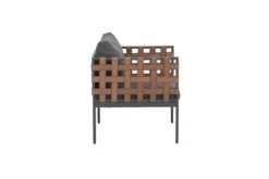 In- und Outdoor Lounge-Sessel UNIQUE 70cm schwarz braun grau Aluminium inkl. Kissen