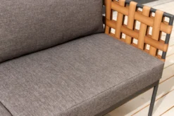 In- und Outdoor Lounge-Sofa UNIQUE 185cm schwarz braun grau Aluminium 2-Sitzer inkl. Kissen
