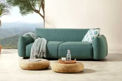 In- und Outdoor Sofa SEAHAWK 205cm türkis Aluminium Olefin wetterfest 2-Sitzer Couch