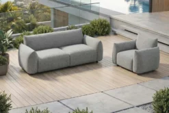 In- und Outdoor Sofa SEAHAWK 205cm anthrazit Aluminium Olefin wetterfest 2-Sitzer Couch