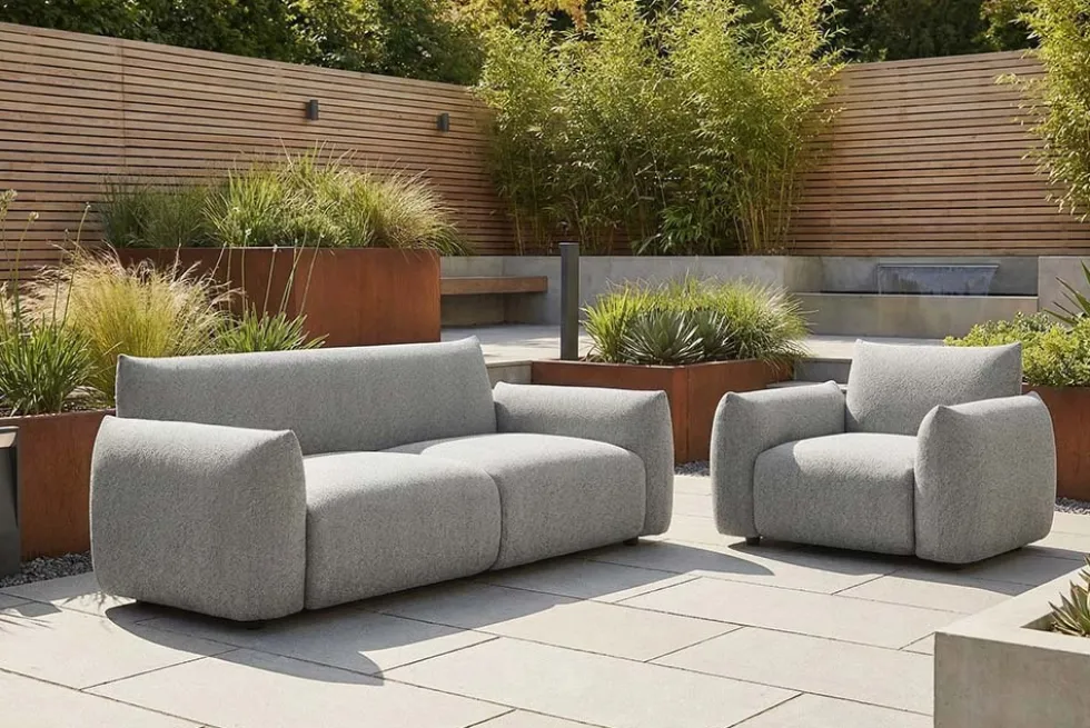 In- und Outdoor Sofa SEAHAWK 205cm anthrazit Aluminium Olefin wetterfest 2-Sitzer Couch