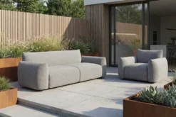 In- und Outdoor Sofa SEAHAWK 205cm anthrazit Aluminium Olefin wetterfest 2-Sitzer Couch