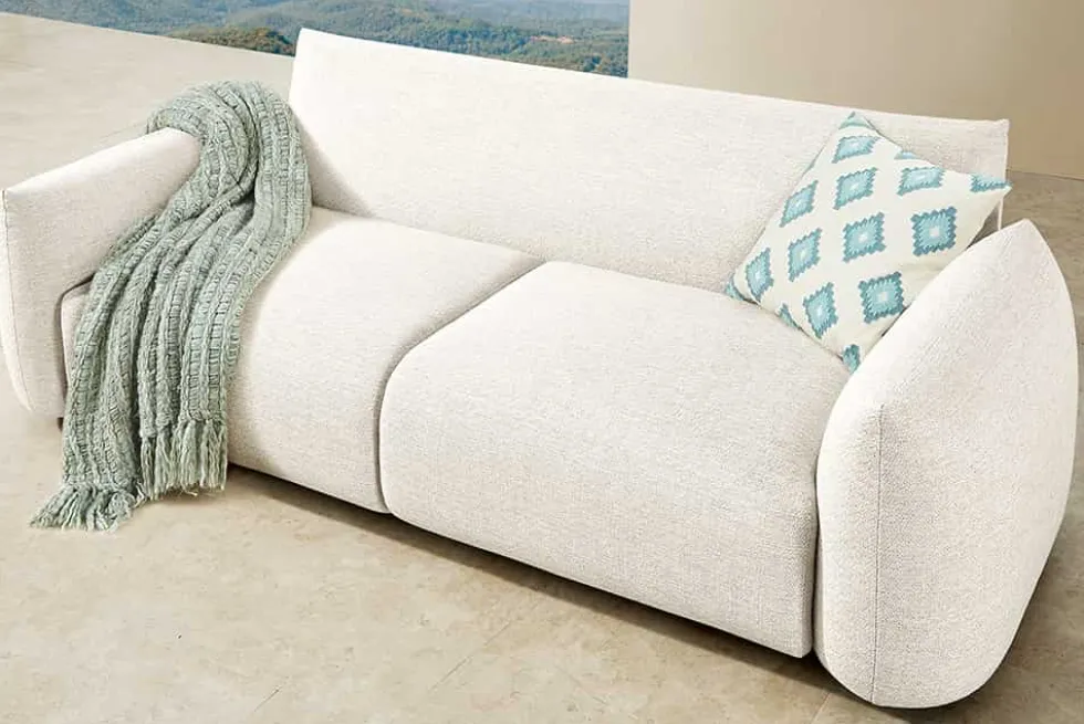 In- und Outdoor Sofa SEAHAWK 205cm creme Aluminium Olefin wetterfest 2-Sitzer Couch