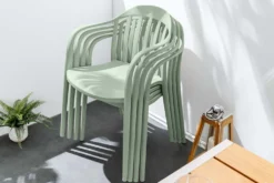 In- und Outdoor Stuhl STUDIO ITALIA salbei stapelbar Kunststoff Gartenstuhl