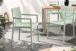 In- und Outdoor Stuhl STUDIO ITALIA salbei stapelbar wetterfest Gartenstuhl
