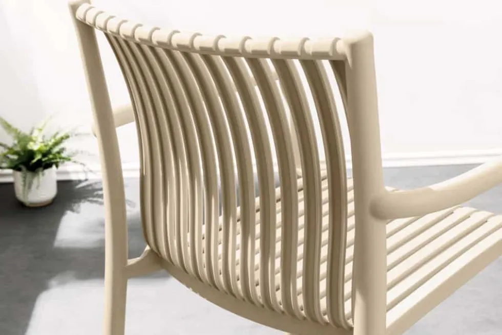 In- und Outdoor Stuhl STUDIO ITALIA greige stapelbar wetterfest Gartenstuhl