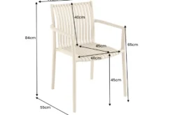 In- und Outdoor Stuhl STUDIO ITALIA greige stapelbar wetterfest Gartenstuhl