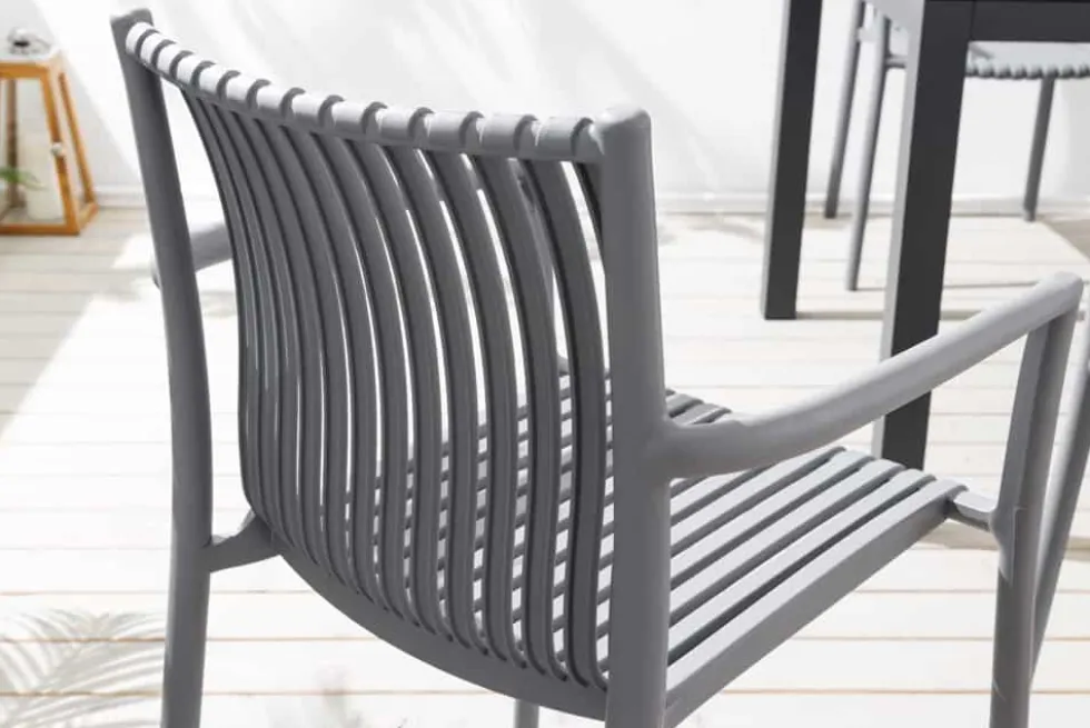 In- und Outdoor Stuhl STUDIO ITALIA anthrazit stapelbar wetterfest Gartenstuhl