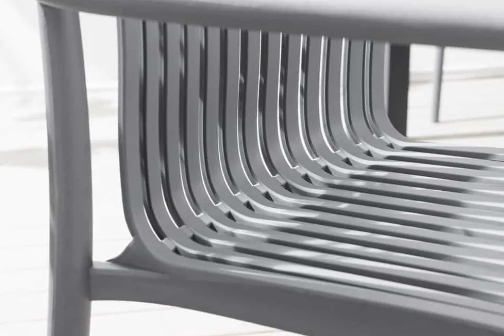 In- und Outdoor Stuhl STUDIO ITALIA anthrazit stapelbar wetterfest Gartenstuhl