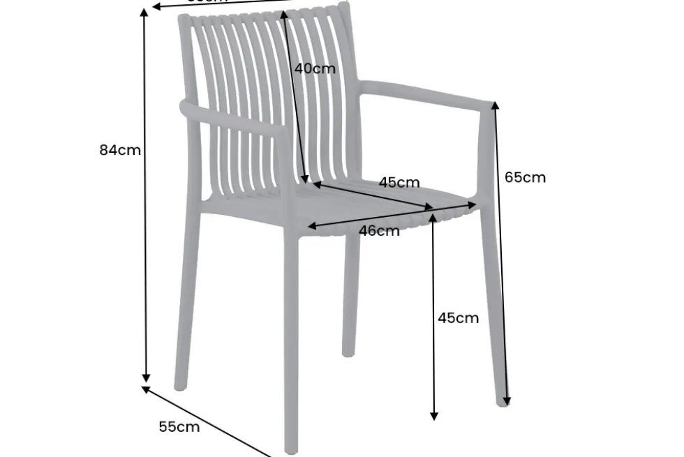 In- und Outdoor Stuhl STUDIO ITALIA anthrazit stapelbar wetterfest Gartenstuhl