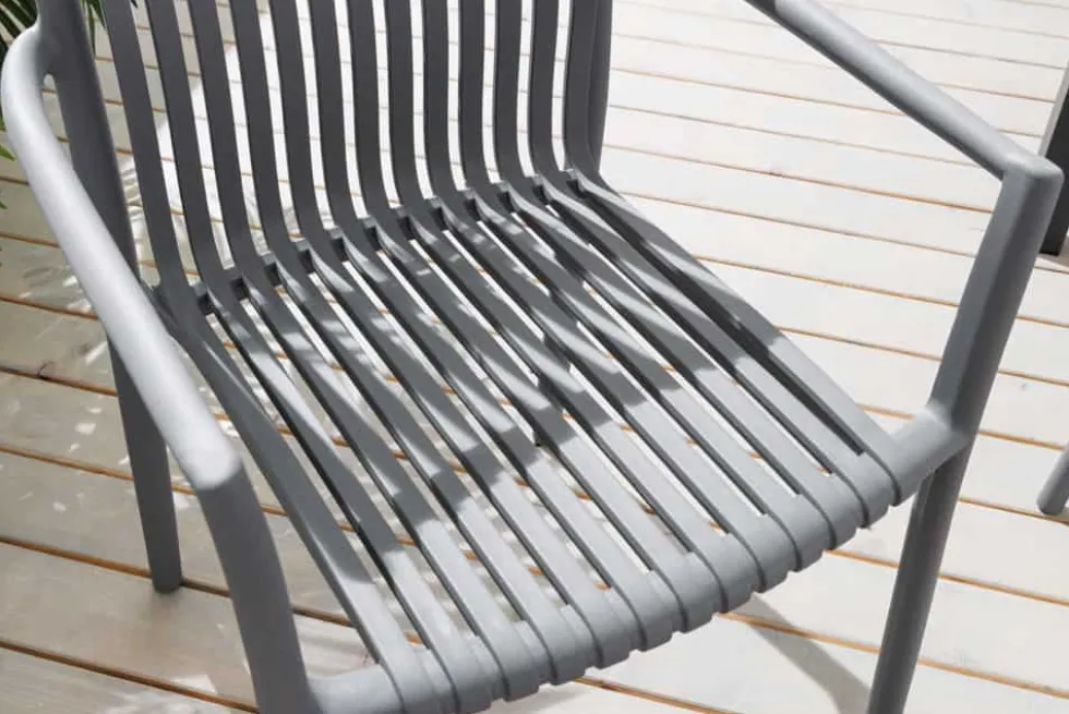In- und Outdoor Stuhl STUDIO ITALIA anthrazit stapelbar wetterfest Gartenstuhl