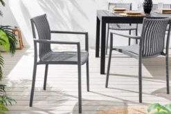 In- und Outdoor Stuhl STUDIO ITALIA anthrazit stapelbar wetterfest Gartenstuhl