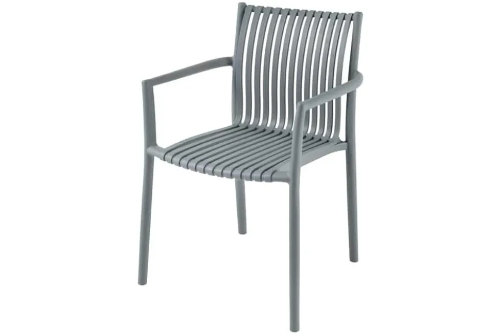 In- und Outdoor Stuhl STUDIO ITALIA anthrazit stapelbar wetterfest Gartenstuhl