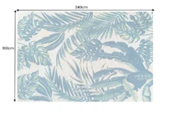 In- und Outdoor Teppich LEAF 240x160cm blau grün Blatt-Design wetterfest