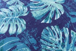 In- und Outdoor Teppich LEAF 180x120cm blau grün Blatt-Design Läufer wetterfest