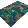 In- und Outdoor Teppich LEAF 240x160cm grün blau Blatt-Design wetterfest