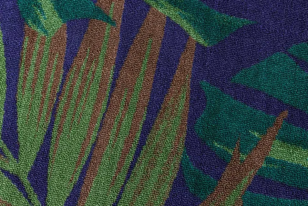 In- und Outdoor Teppich LEAF 240x160cm grün blau Blatt-Design wetterfest