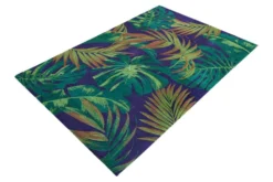 In- und Outdoor Teppich LEAF 180x120cm grün blau Blätter-Design Läufer wetterfest