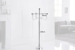 Kerzenständer MODERN BAROCK 120cm silber 5-armig Lüster Aluminium poliert Kerzenhalter