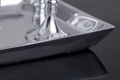 Kerzenständer MODERN BAROCK 30cm 7-flammig silber Aluminium poliert Kerzenhalter Deko-Platte