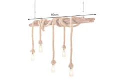 Maritime Hängeleuchte SEVEN SEAS 110cm Massivholz Seil Deckenlampe 5 Leuchten
