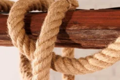 Maritime Hängeleuchte SEVEN SEAS 110cm Massivholz Seil Deckenlampe 5 Leuchten