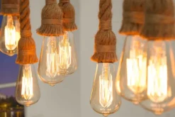 Maritime Hängeleuchte SEVEN SEAS II 120cm Seil Lampe mit 10 Leuchten