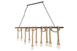 Maritime Hängeleuchte SEVEN SEAS II 120cm Seil Lampe mit 10 Leuchten