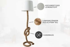 Maritime Stehlampe SEVEN SEAS 158cm Seil-Stehleuchte Leinenschirm