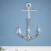 Maritime Wanddekoration SEVEN SEAS 70cm silber 3D Anker
