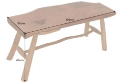 Massive Bank ROOT 100cm braun natur Teakholz Baumstamm Holzstrebe