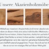 Massive Baumstamm Bank MAMMUT NATURE 160cm Akazienholz 3,5cm dicke Platte